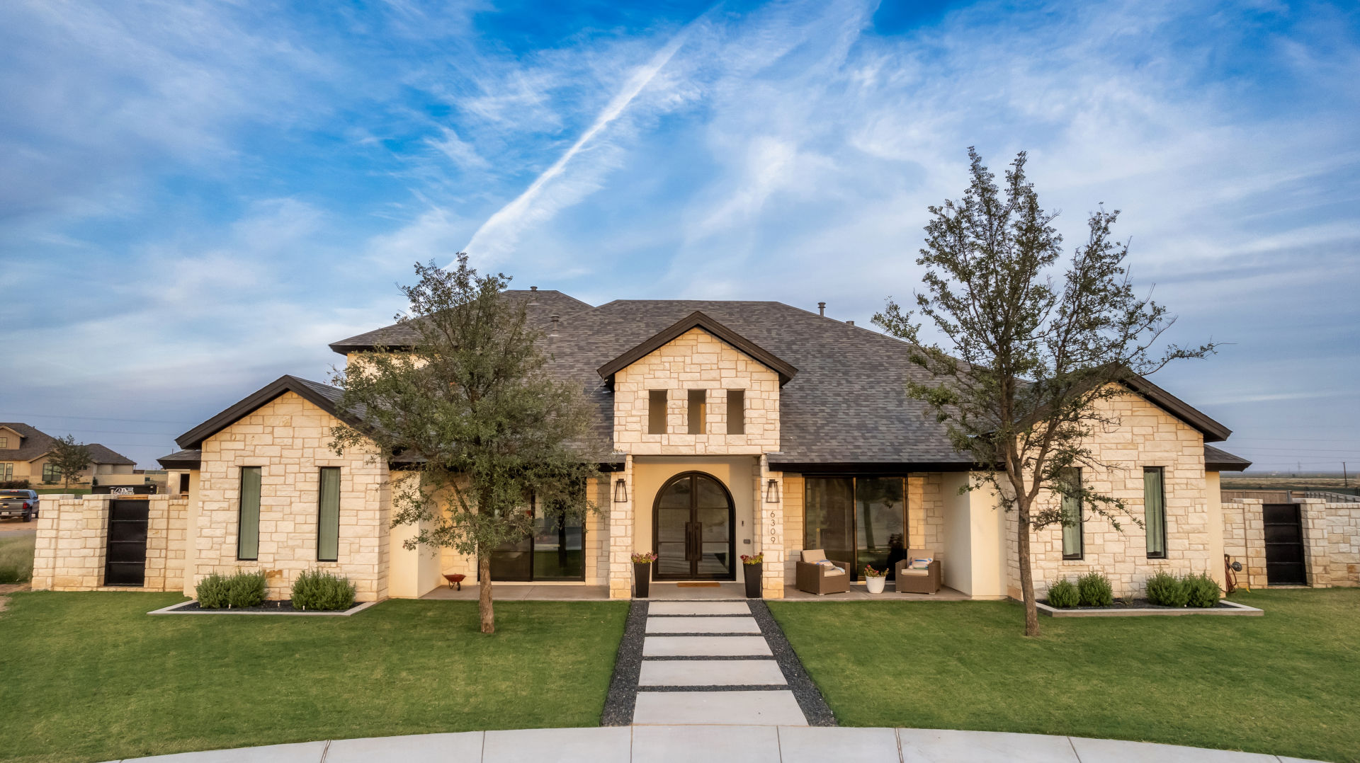 Exterior shot of spacious custom home in Midland