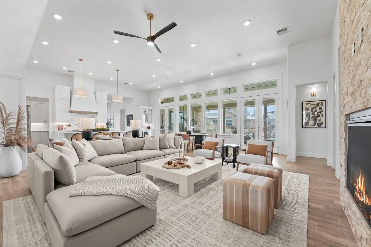 Living room of The Vineyard's model home. 